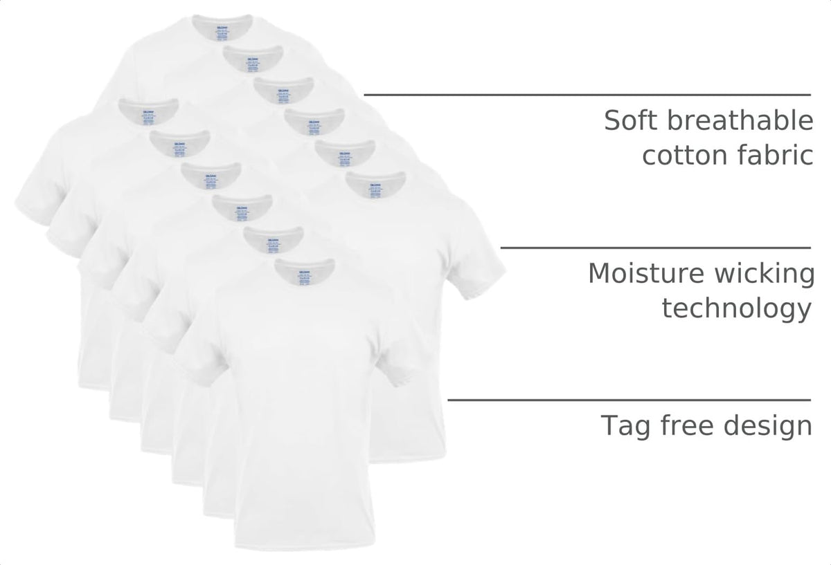 Gildan Men’s Cotton Crewneck T-Shirts, Multipack