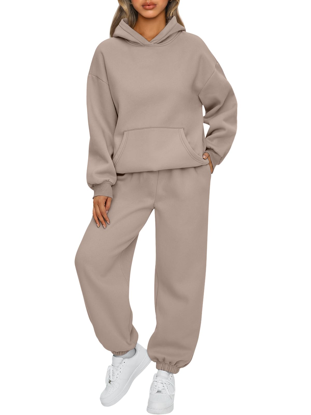 AUTOMET Women’s Oversized Fleece Hoodie & Joggers Set