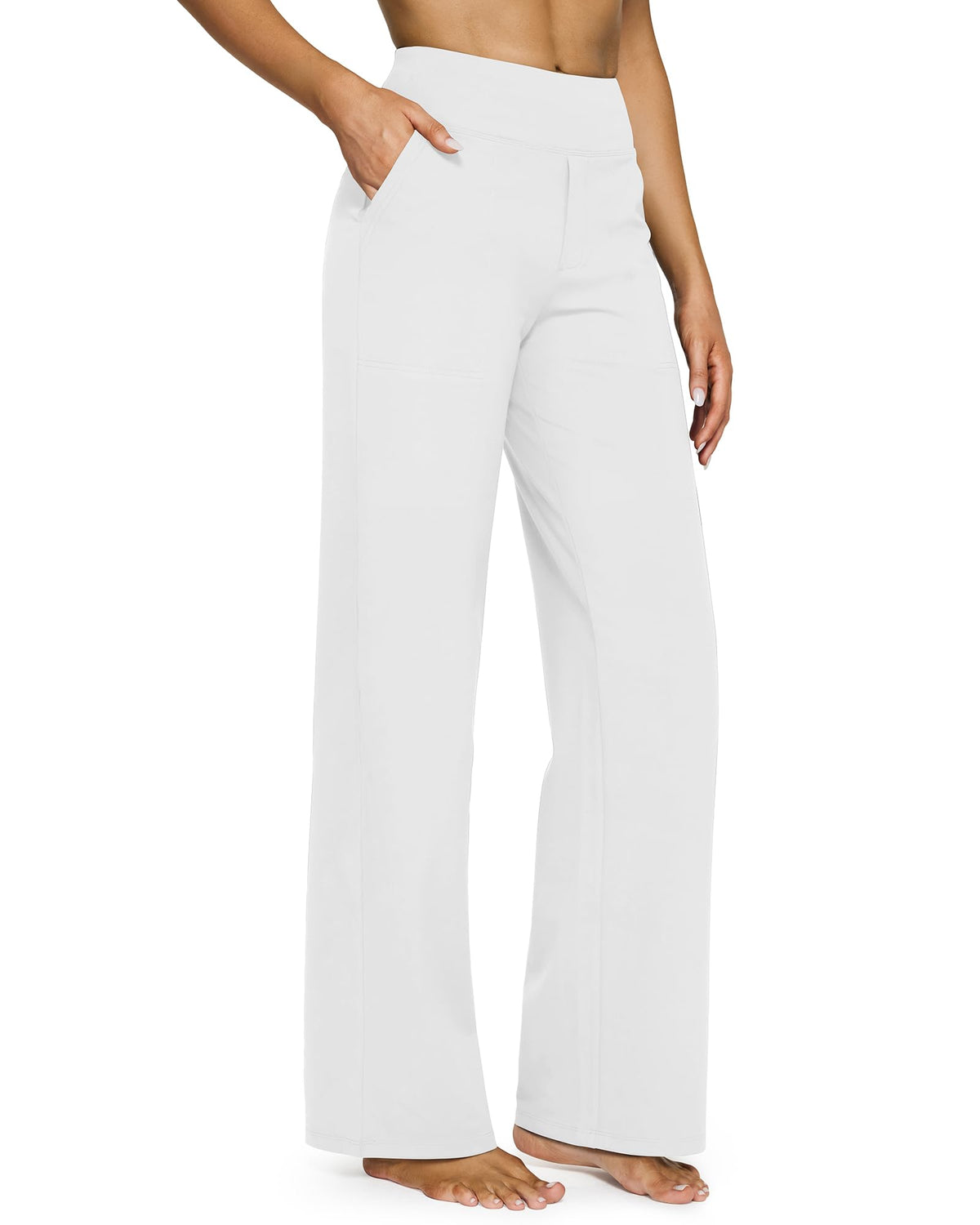 G4Free Women’s High-Waisted Wide-Leg Yoga Pants with Pockets