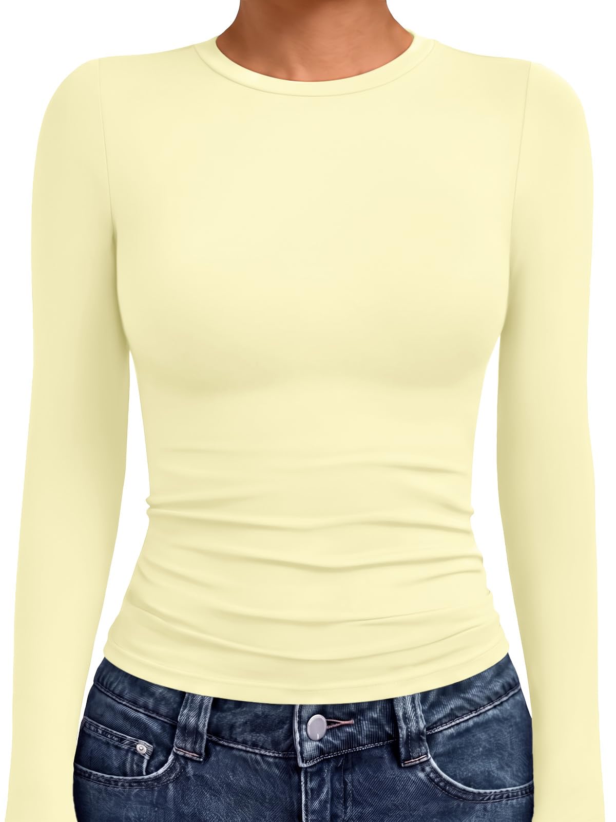 AUTOMET Women’s Fitted Long Sleeve Crewneck Top