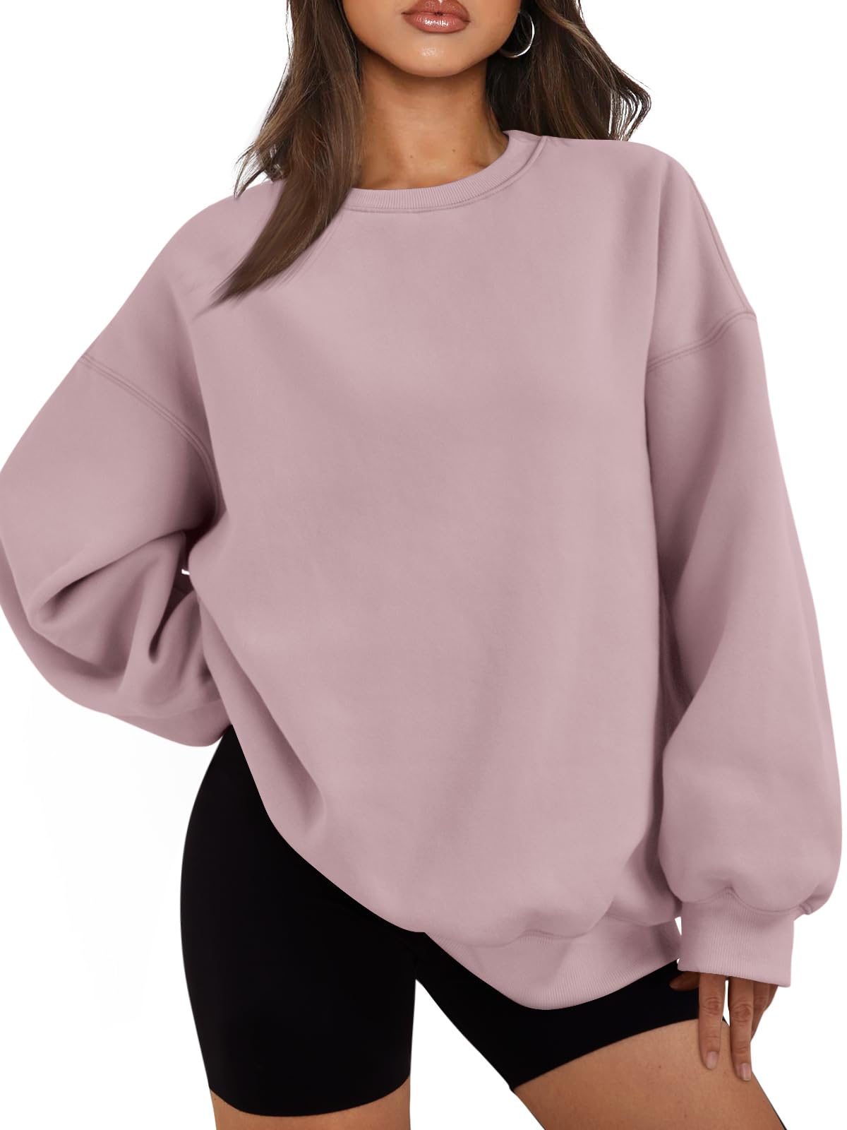 EFAN Women’s Oversized Fleece-Lined Crewneck Sweatshirt