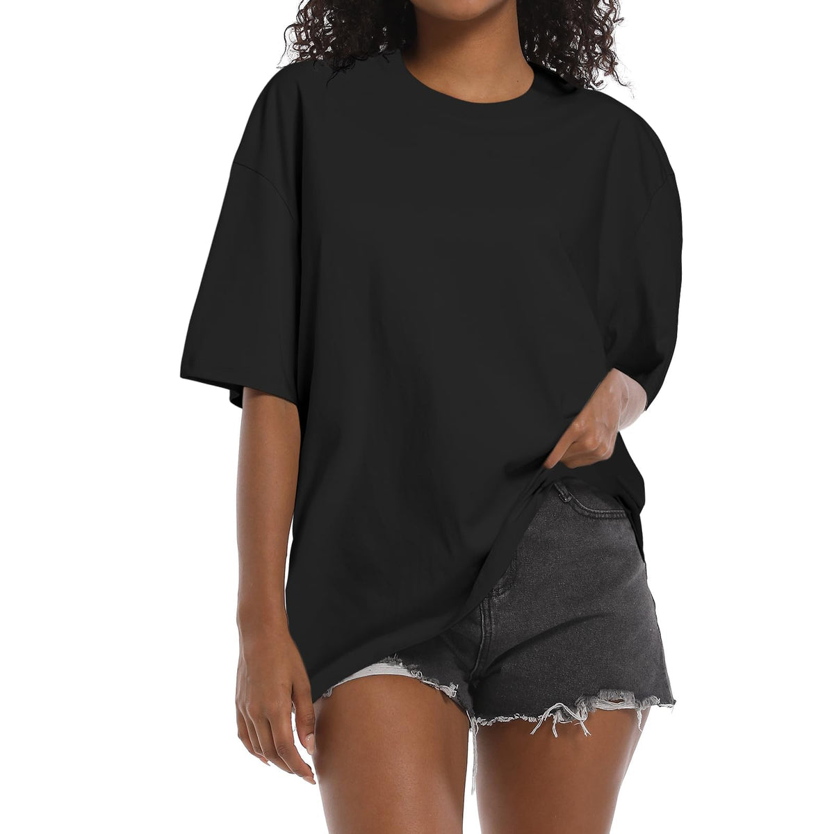 Women’s Oversized Vintage-Wash Cotton Tee