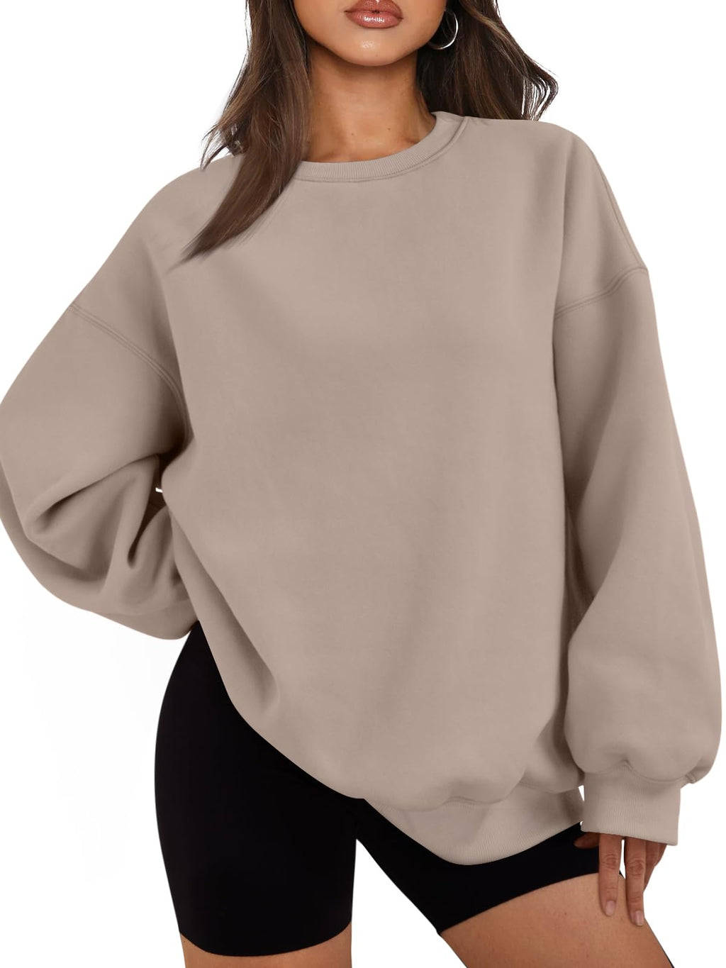 EFAN Women’s Oversized Fleece-Lined Crewneck Sweatshirt