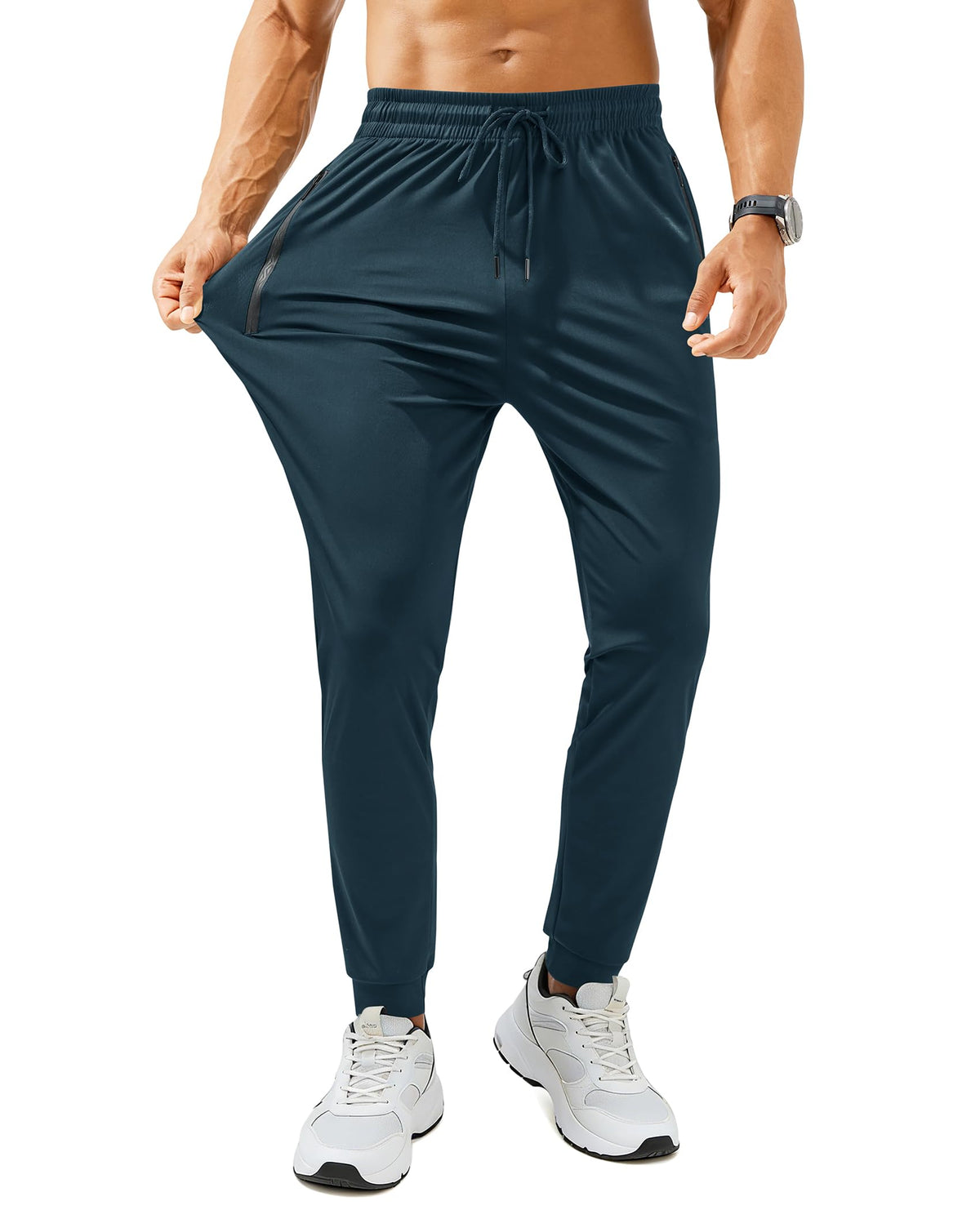 Men’s Lightweight Athletic Joggers with Zipper Pockets