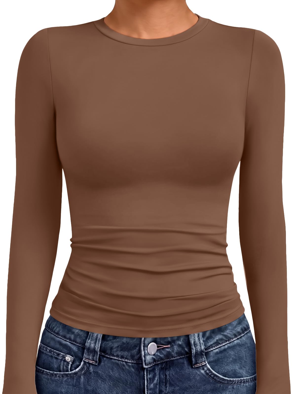 AUTOMET Women’s Fitted Long Sleeve Crewneck Top