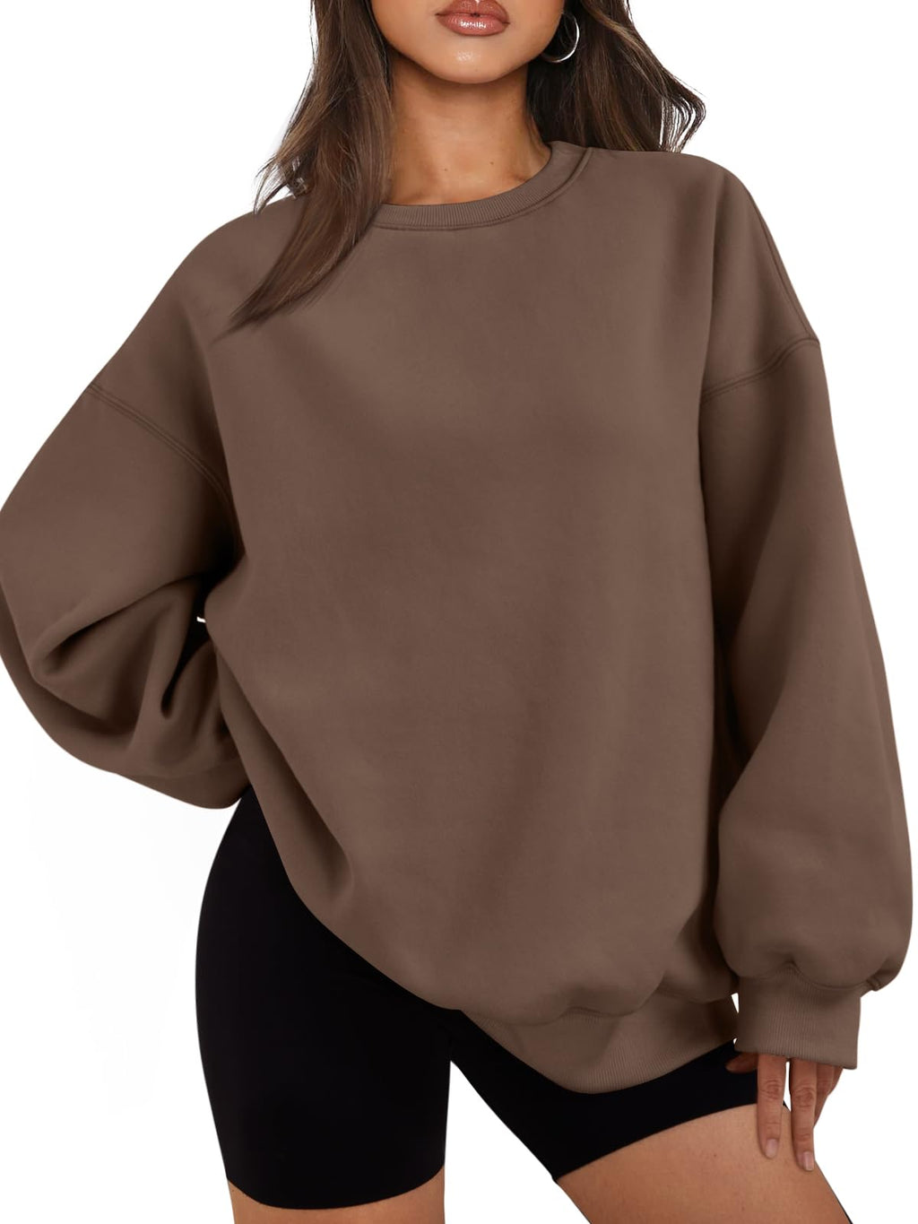 EFAN Women’s Oversized Fleece-Lined Crewneck Sweatshirt