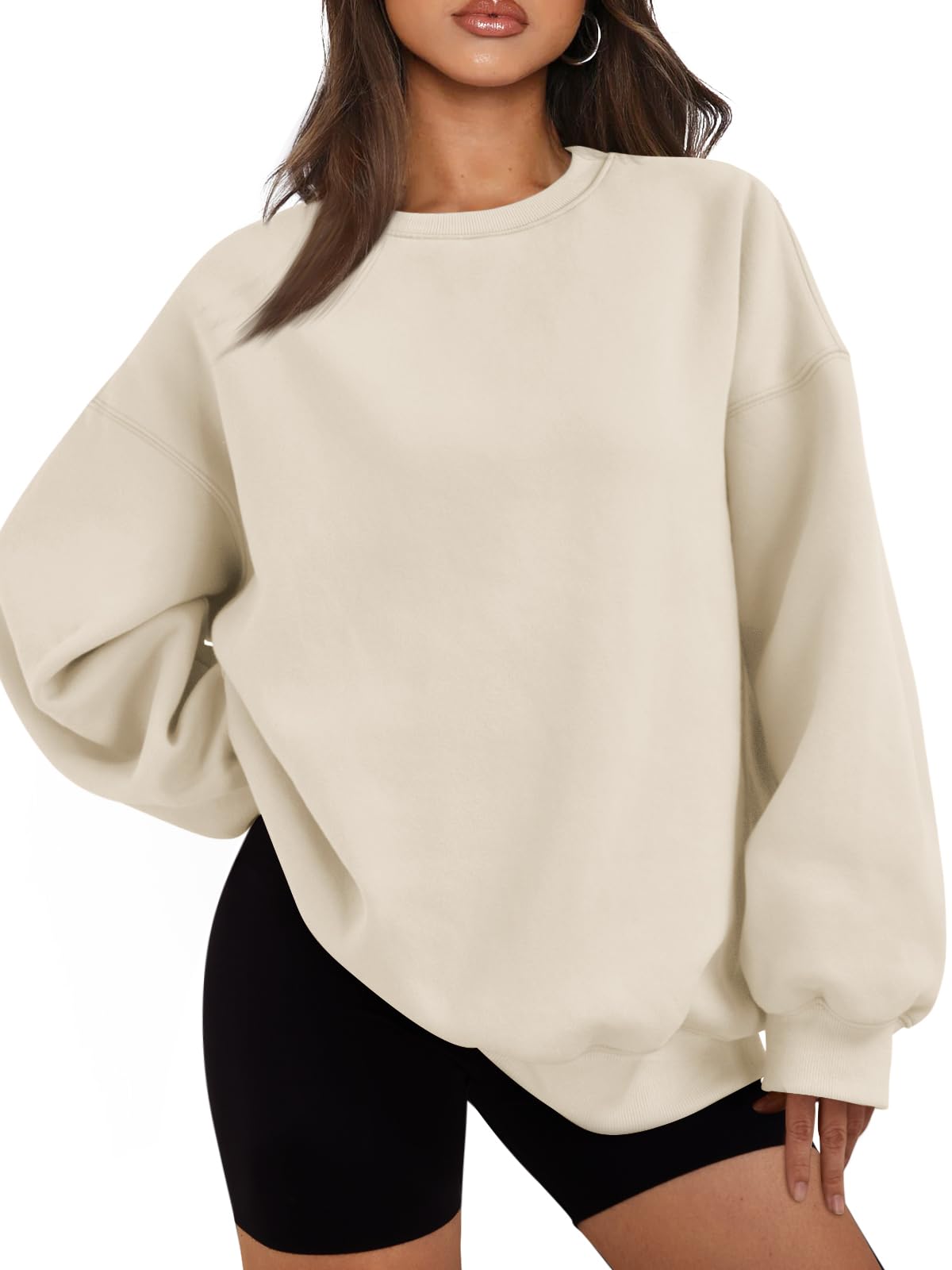 EFAN Women’s Oversized Fleece-Lined Crewneck Sweatshirt