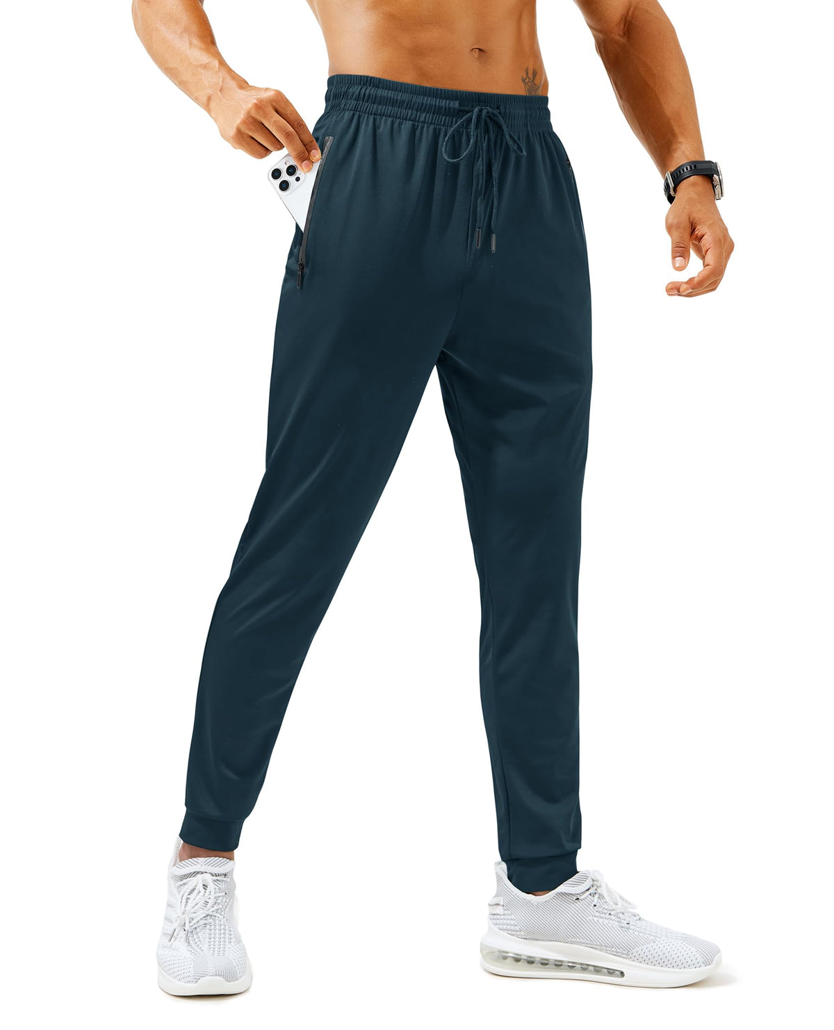 Men’s Lightweight Athletic Joggers with Zipper Pockets