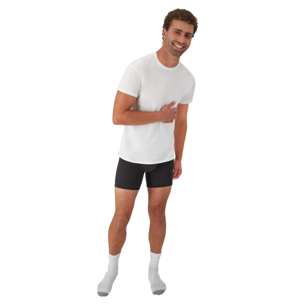 Hanes Men’s Stay-Tucked Cotton Crewneck Undershirts, Multipack