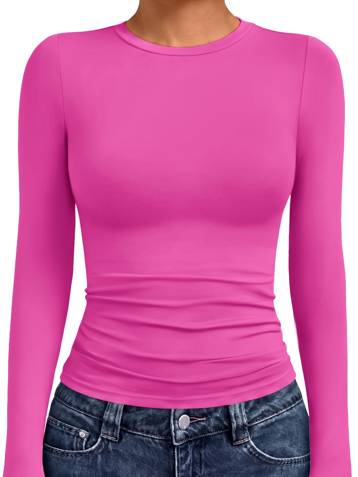 AUTOMET Women’s Fitted Long Sleeve Crewneck Top