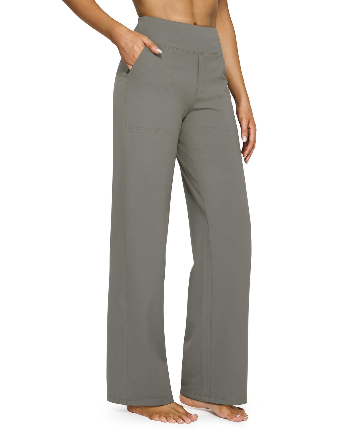 G4Free Women’s High-Waisted Wide-Leg Yoga Pants with Pockets
