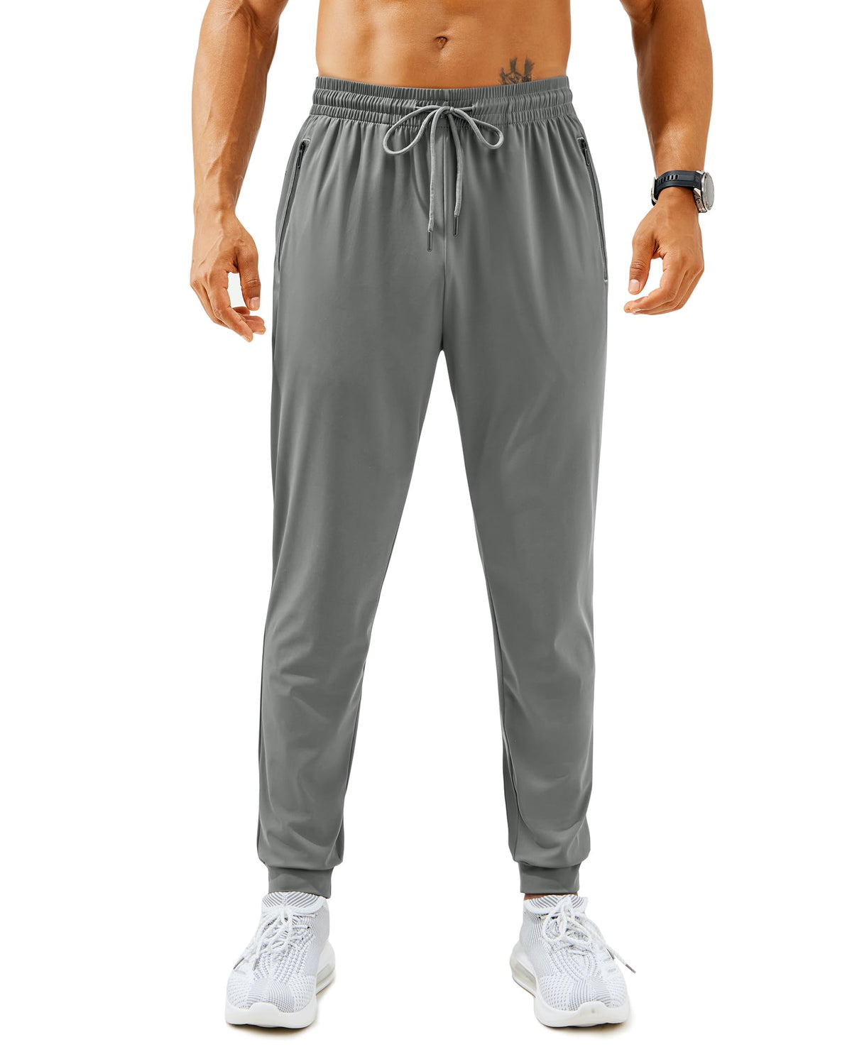 Men’s Lightweight Athletic Joggers with Zipper Pockets