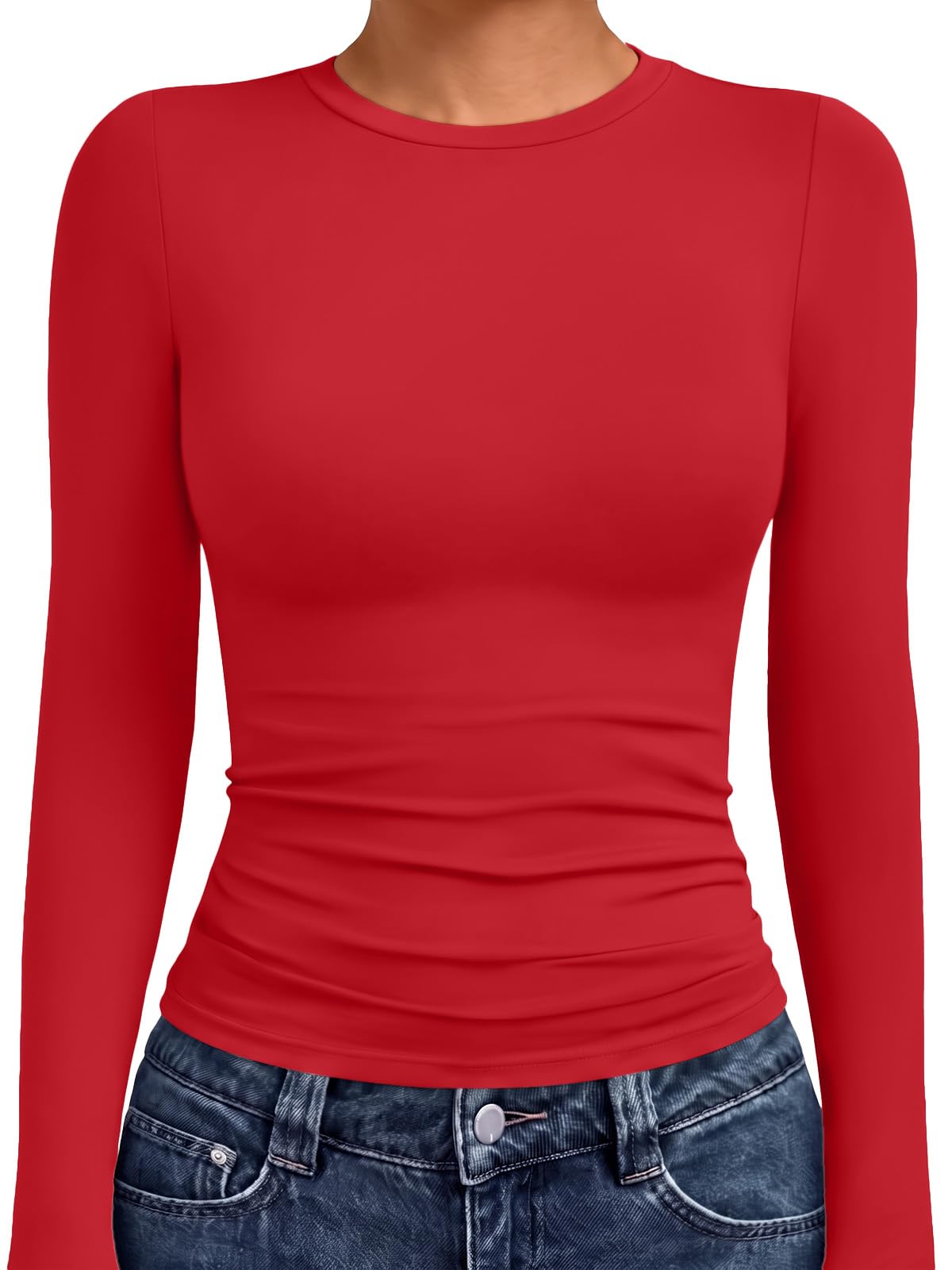 AUTOMET Women’s Fitted Long Sleeve Crewneck Top