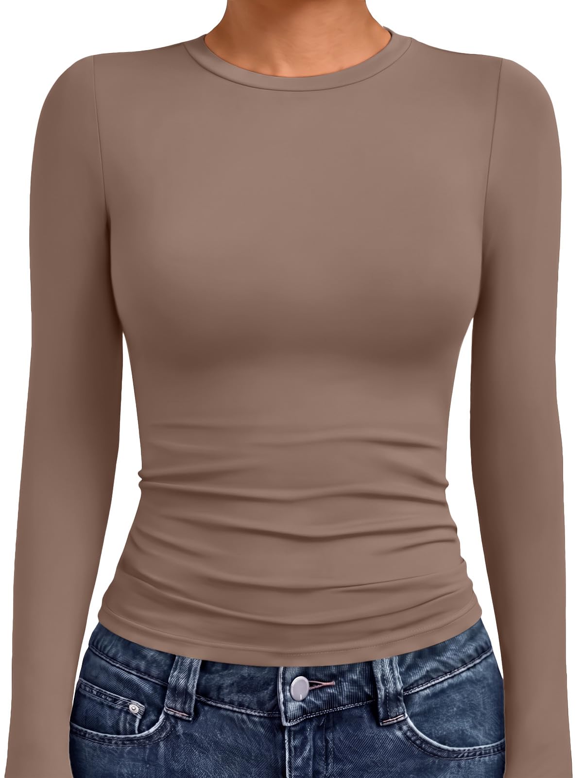 AUTOMET Women’s Fitted Long Sleeve Crewneck Top