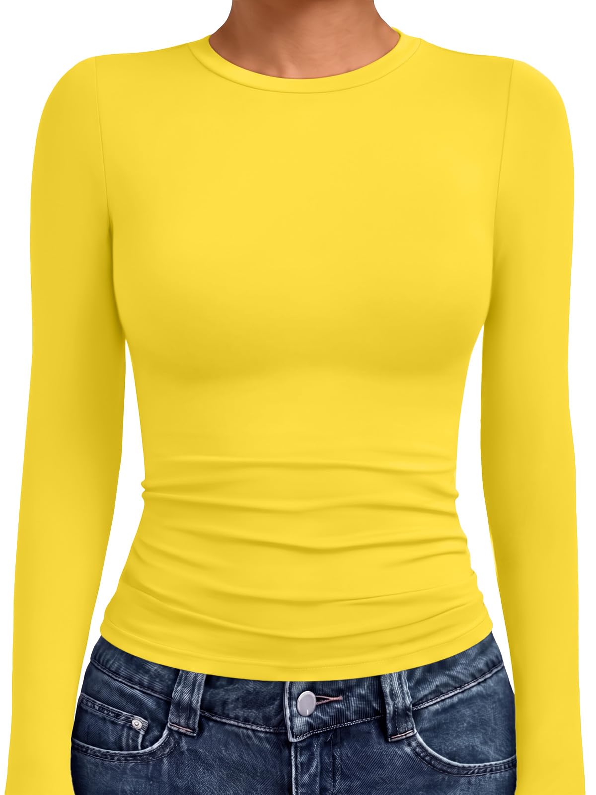 AUTOMET Women’s Fitted Long Sleeve Crewneck Top