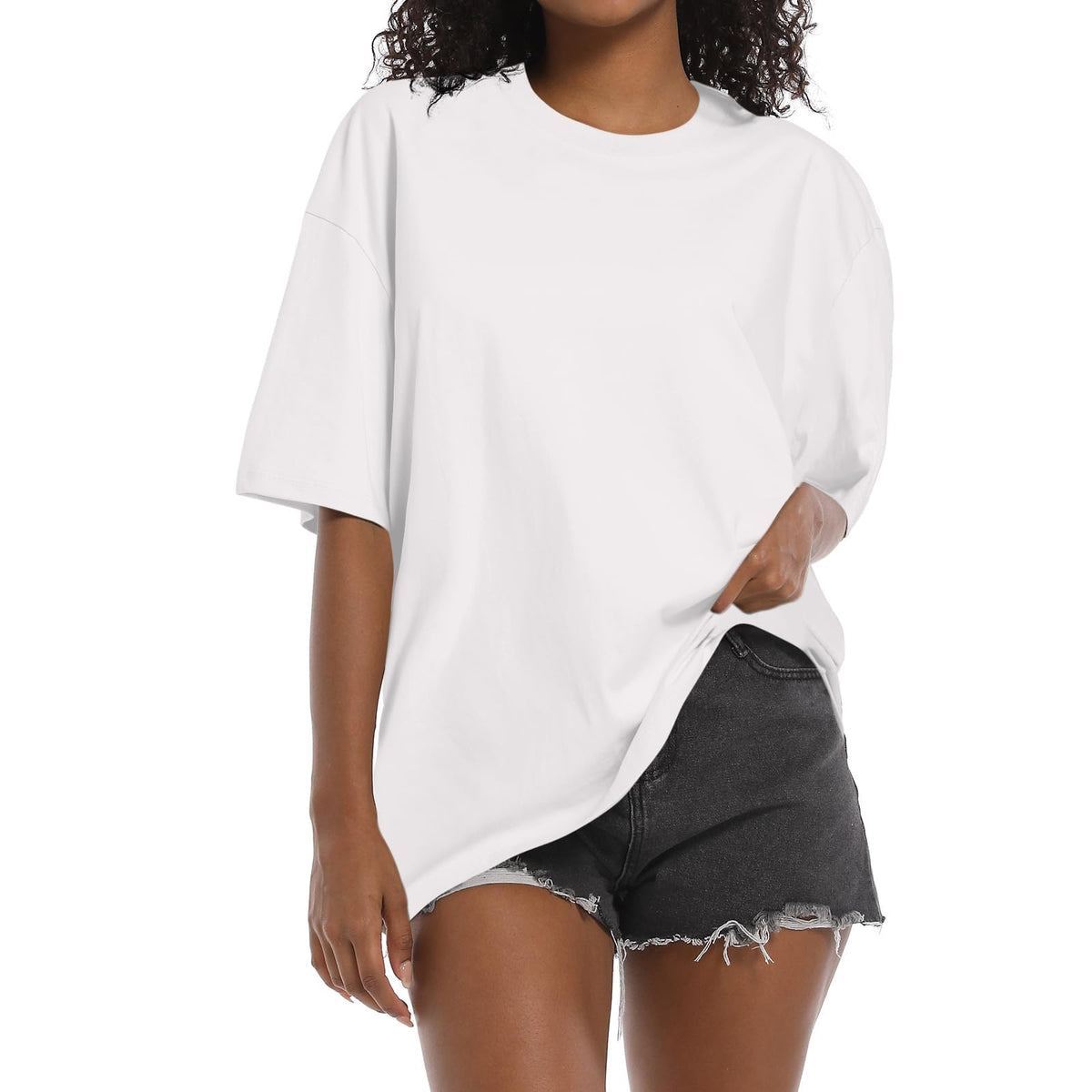 Women’s Oversized Vintage-Wash Cotton Tee
