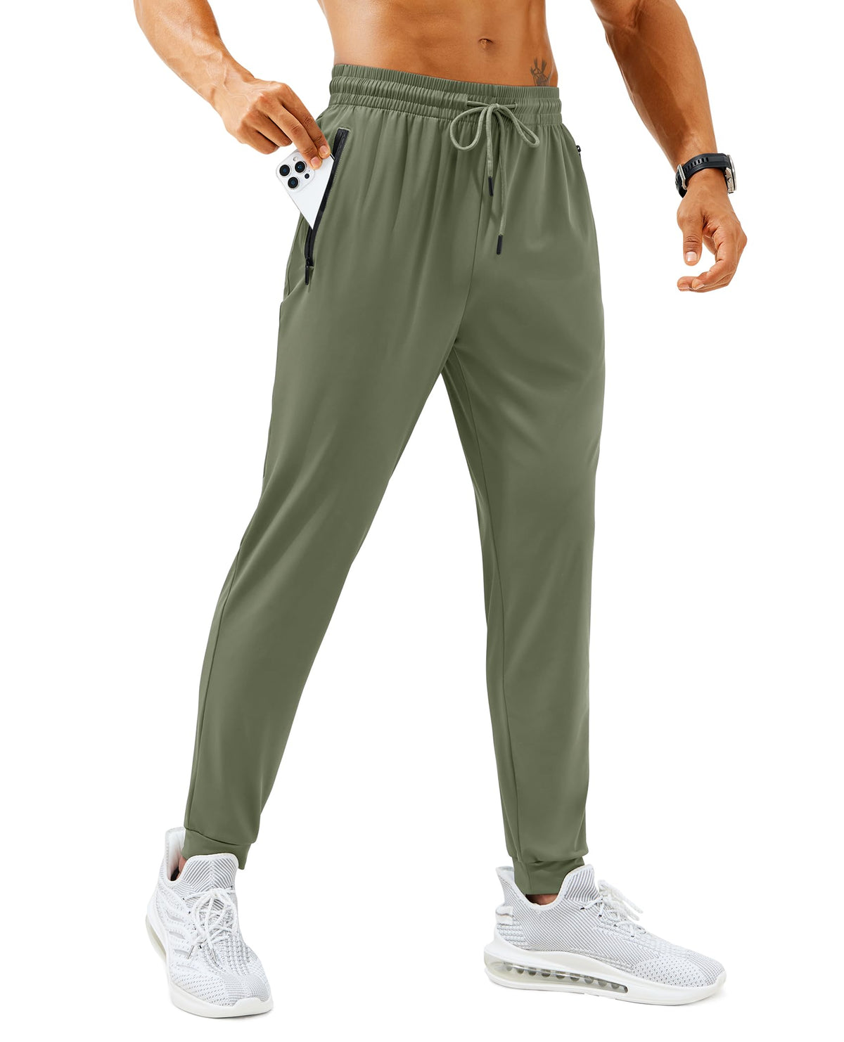 Men’s Lightweight Athletic Joggers with Zipper Pockets