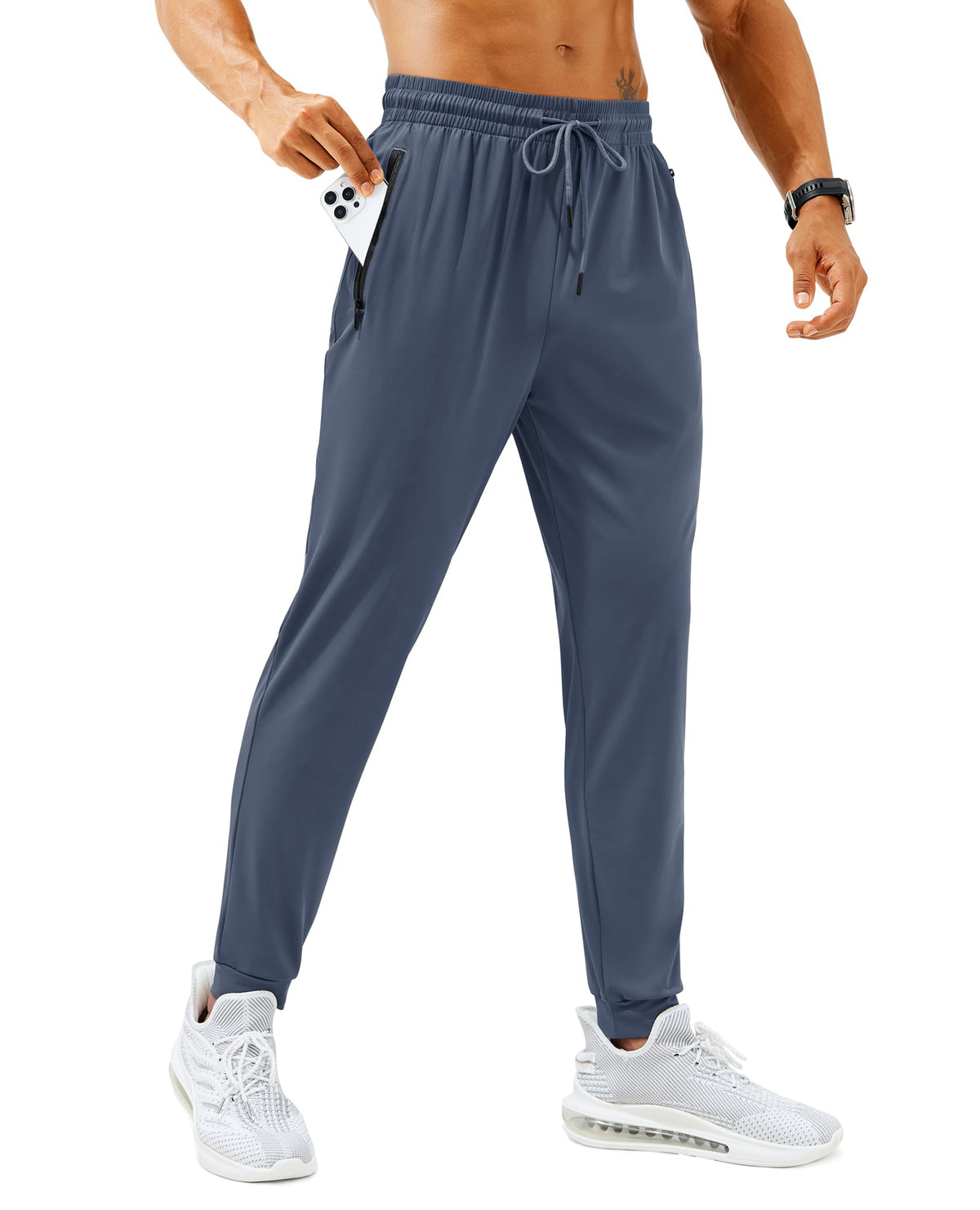 Men’s Lightweight Athletic Joggers with Zipper Pockets
