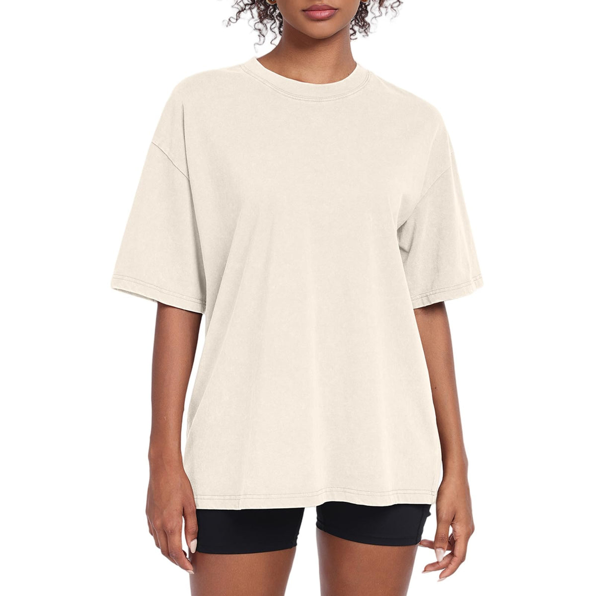 Women’s Oversized Vintage-Wash Cotton Tee