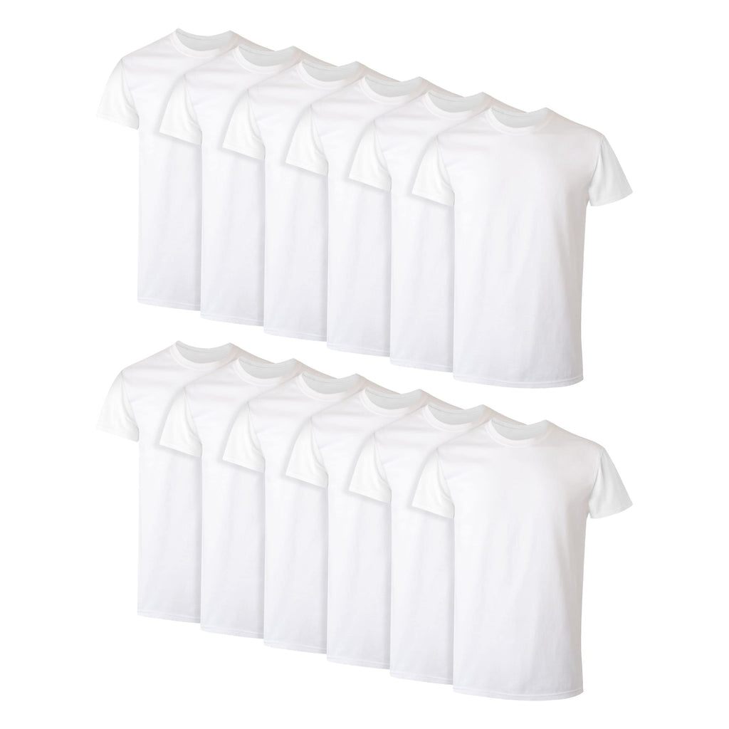 Hanes Men’s Stay-Tucked Cotton Crewneck Undershirts, Multipack