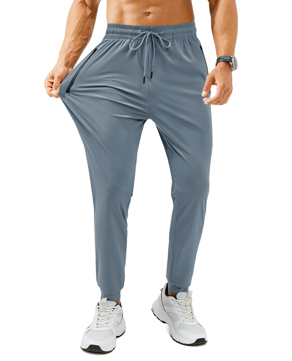 Men’s Lightweight Athletic Joggers with Zipper Pockets