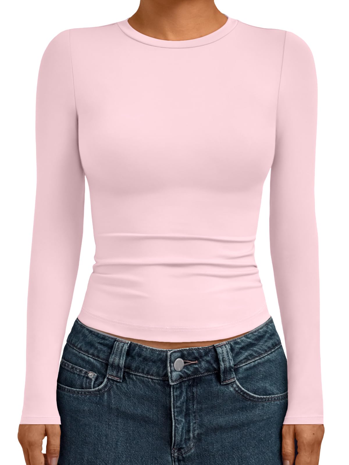 AUTOMET Women’s Fitted Long Sleeve Crewneck Top