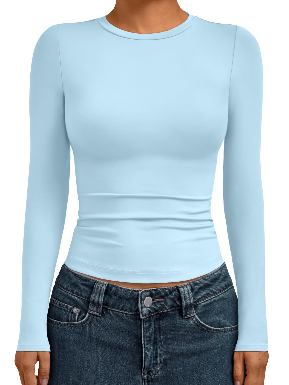 AUTOMET Women’s Fitted Long Sleeve Crewneck Top