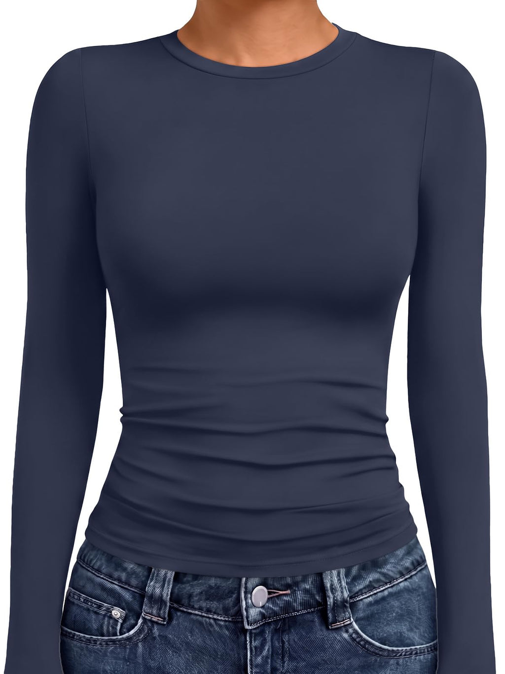 AUTOMET Women’s Fitted Long Sleeve Crewneck Top