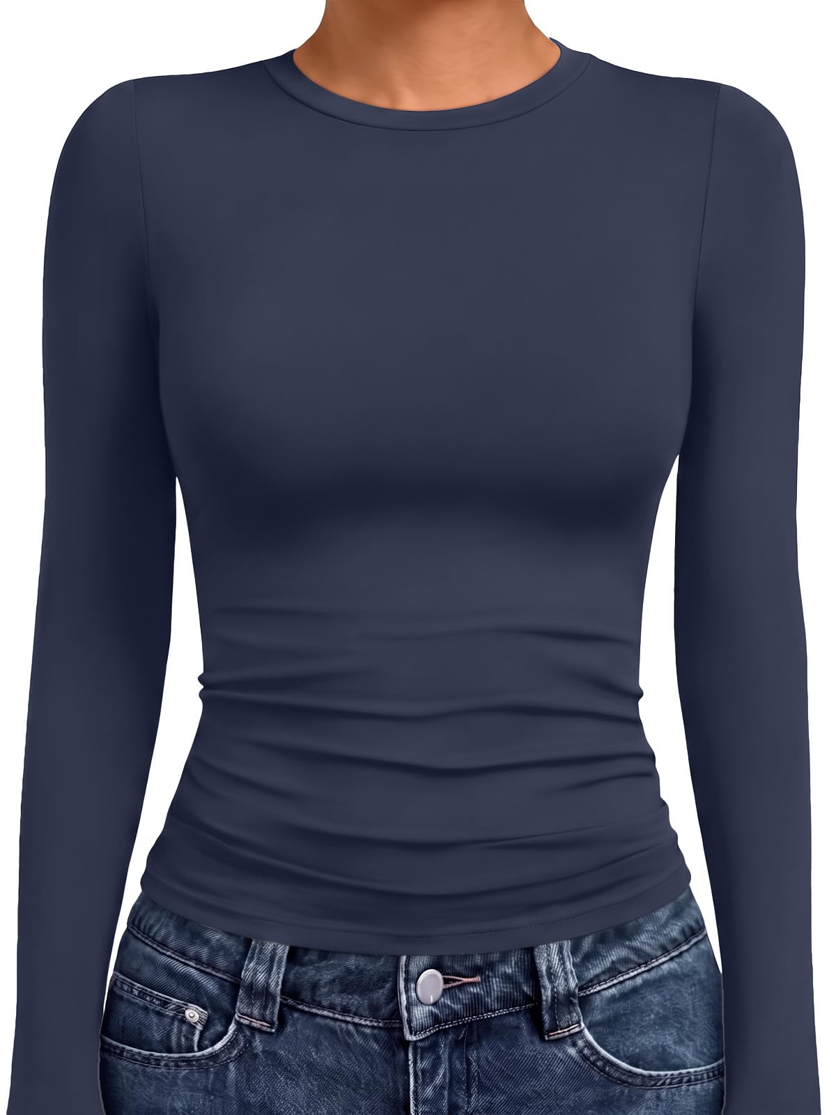 AUTOMET Women’s Fitted Long Sleeve Crewneck Top