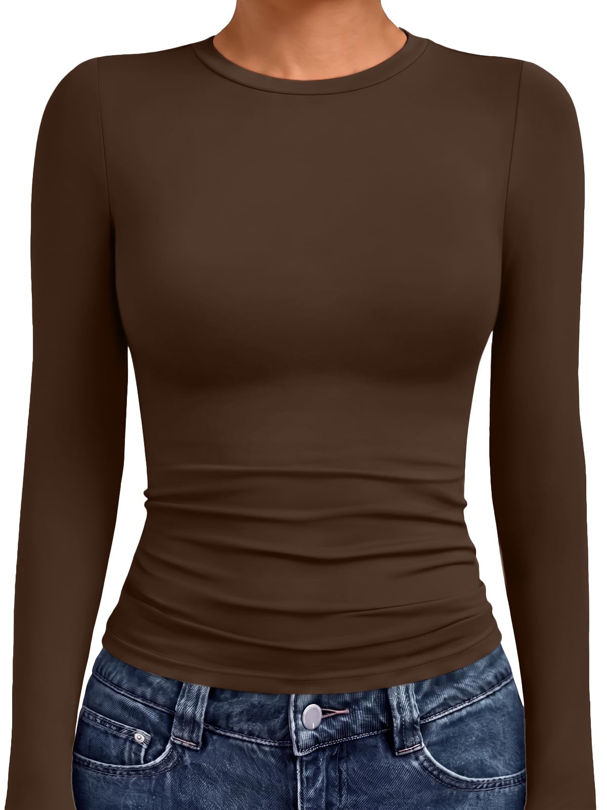 AUTOMET Women’s Fitted Long Sleeve Crewneck Top