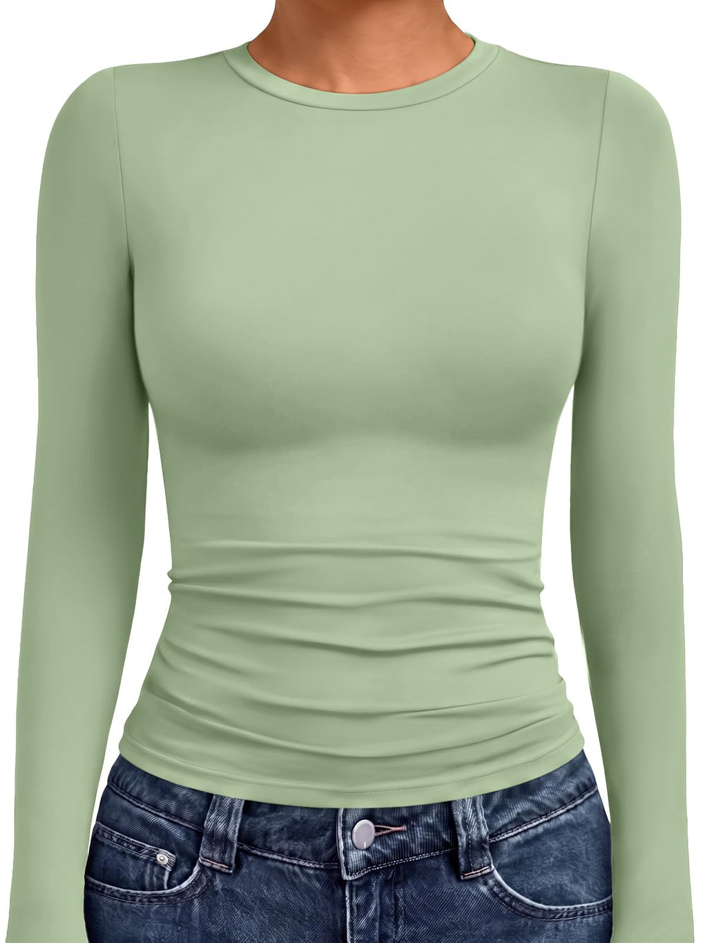 AUTOMET Women’s Fitted Long Sleeve Crewneck Top