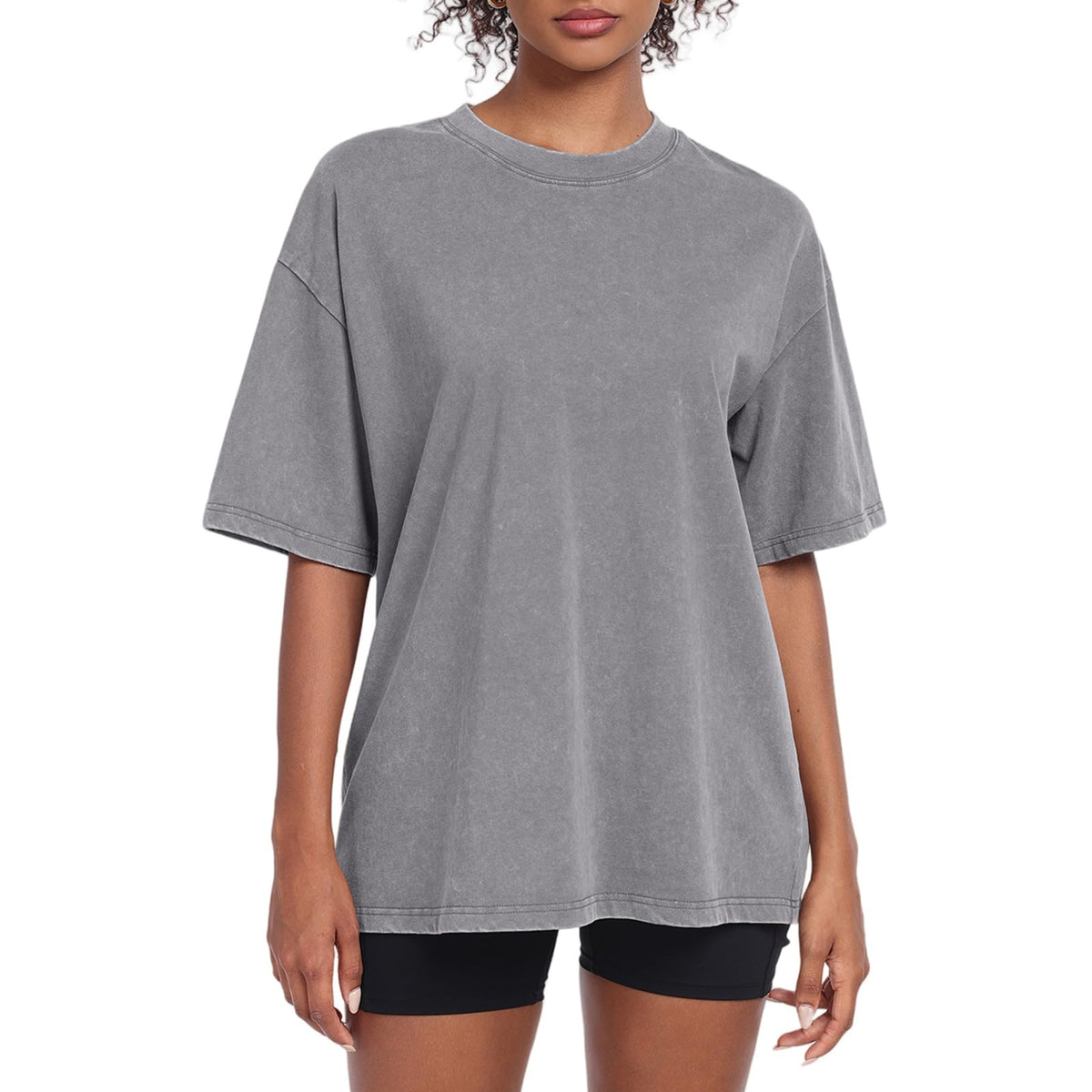 Women’s Oversized Vintage-Wash Cotton Tee