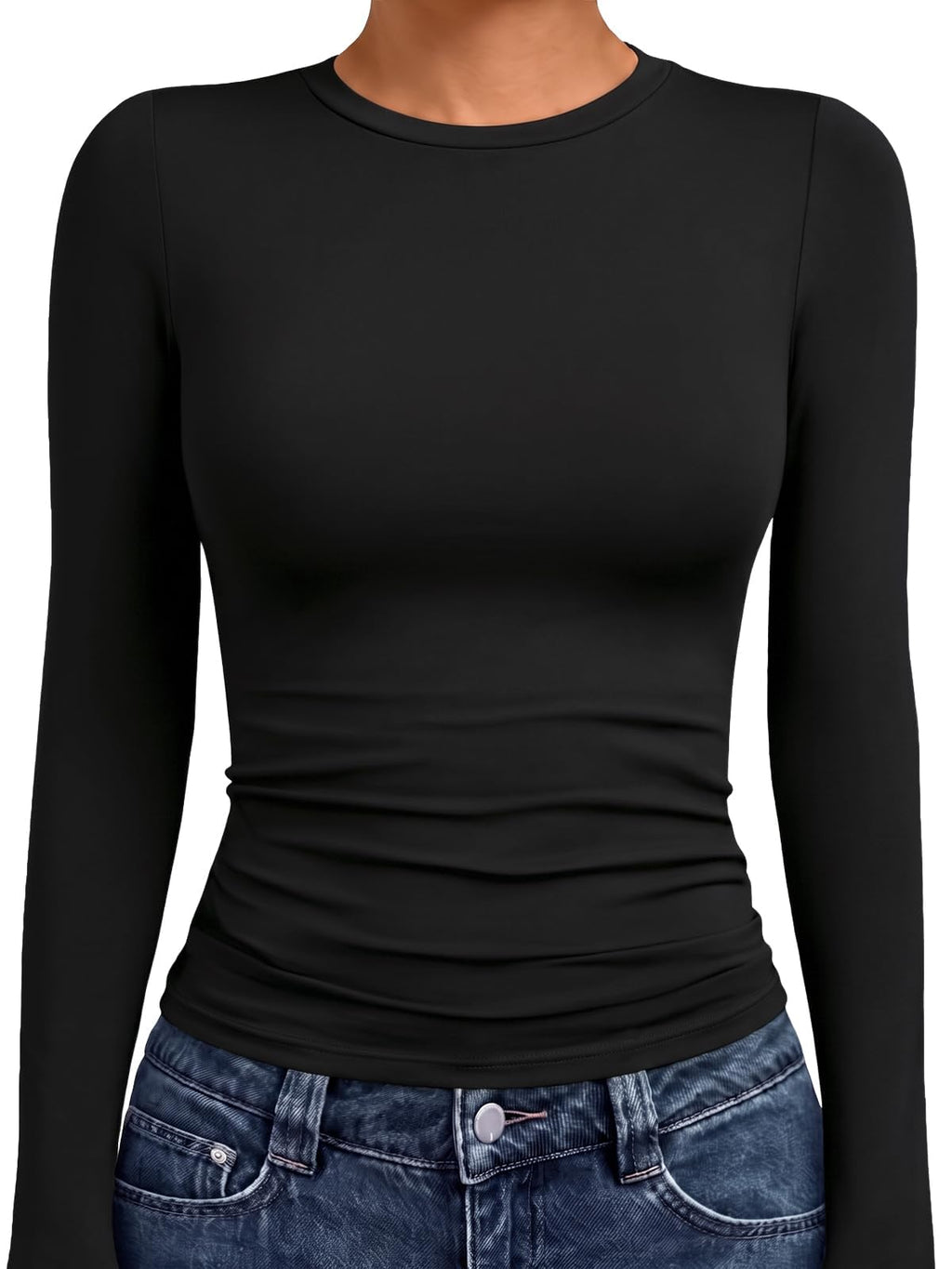 AUTOMET Women’s Fitted Long Sleeve Crewneck Top