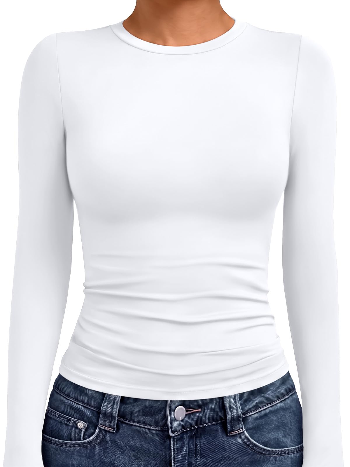AUTOMET Women’s Fitted Long Sleeve Crewneck Top