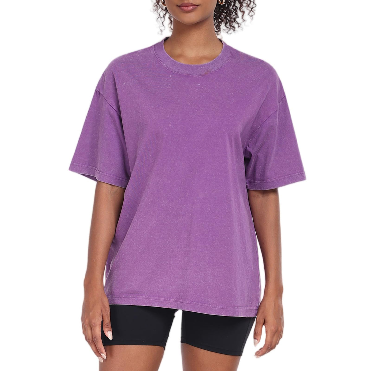 Women’s Oversized Vintage-Wash Cotton Tee