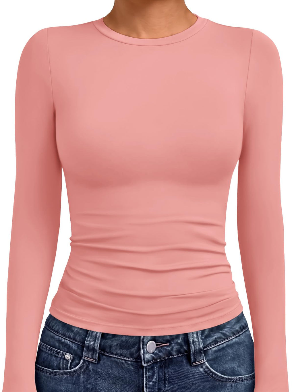 AUTOMET Women’s Fitted Long Sleeve Crewneck Top