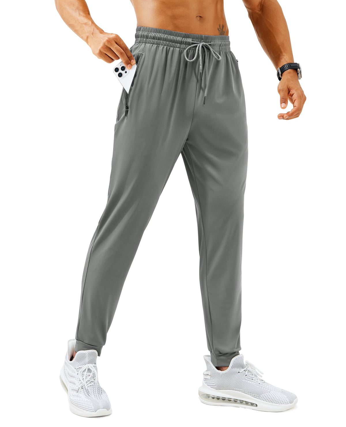 Men’s Lightweight Athletic Joggers with Zipper Pockets