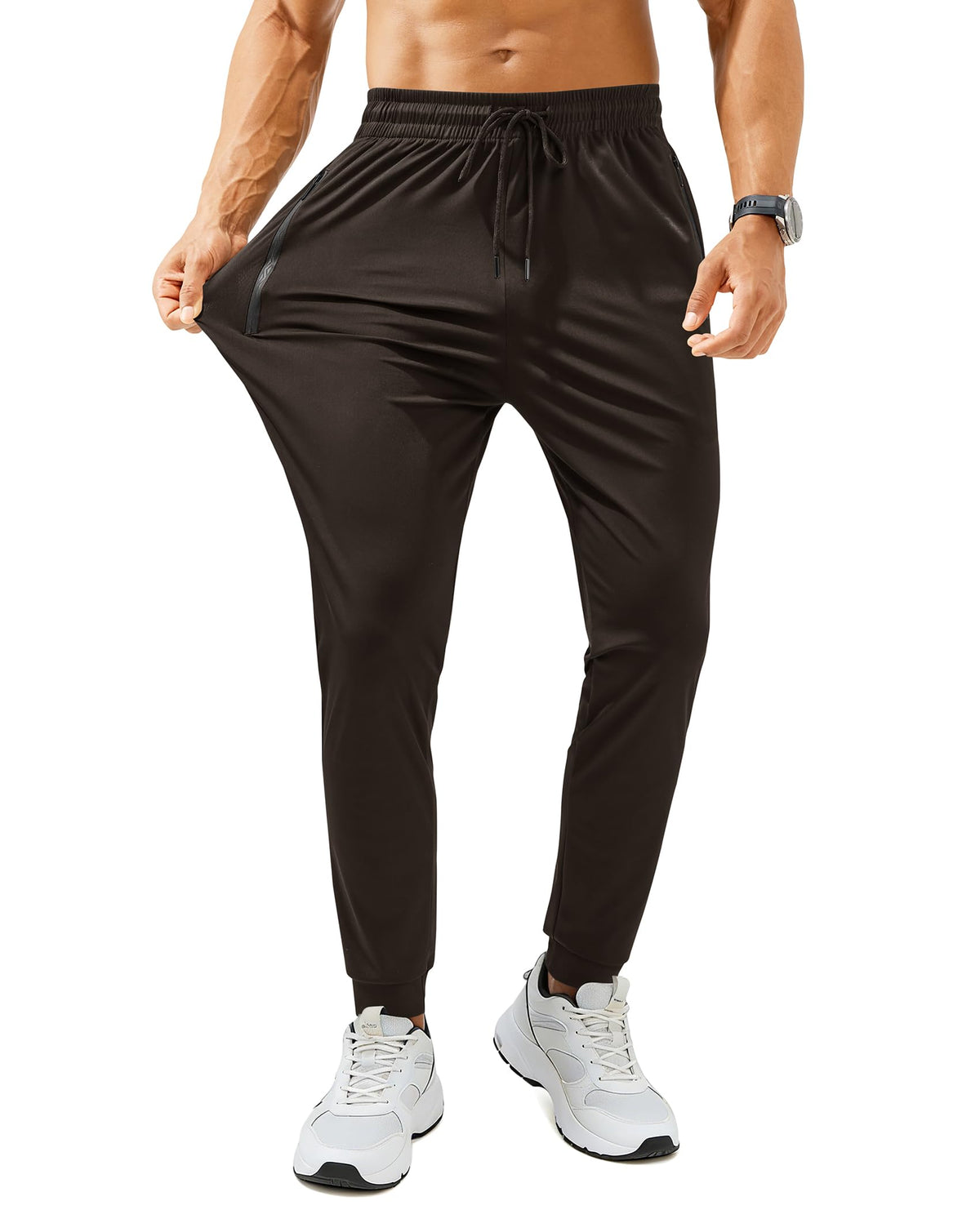 Men’s Lightweight Athletic Joggers with Zipper Pockets