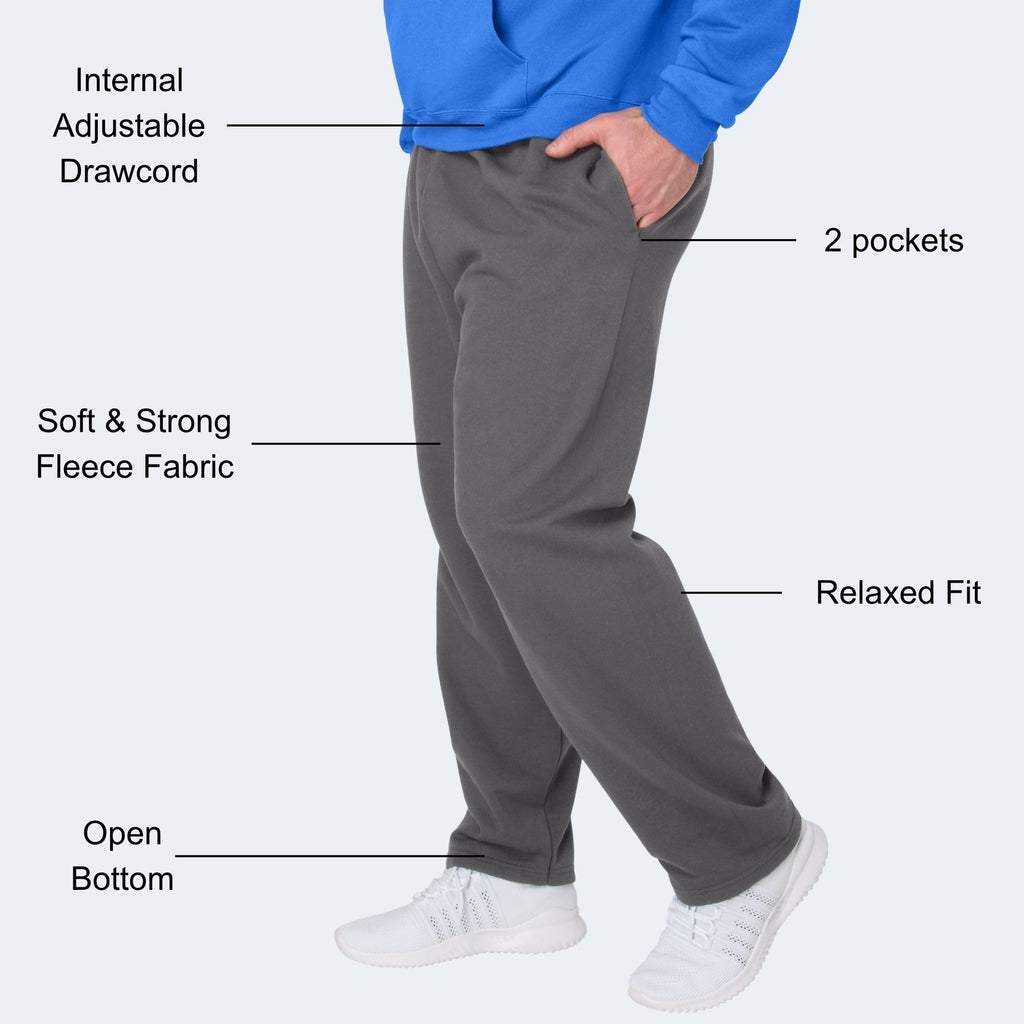 Hanes Men’s EcoSmart Open-Hem Fleece Sweatpants