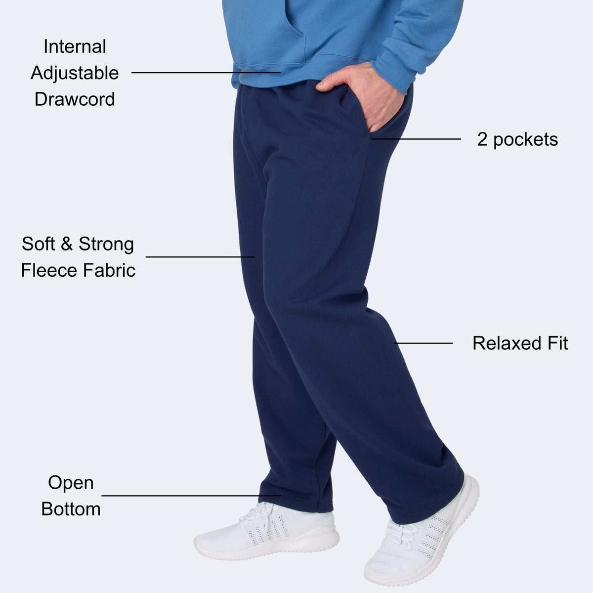 Hanes Men’s EcoSmart Open-Hem Fleece Sweatpants