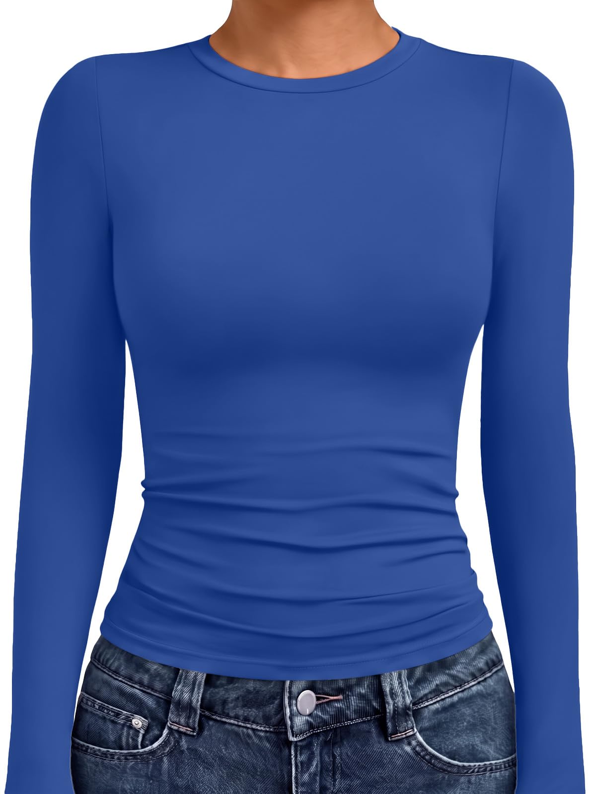 AUTOMET Women’s Fitted Long Sleeve Crewneck Top