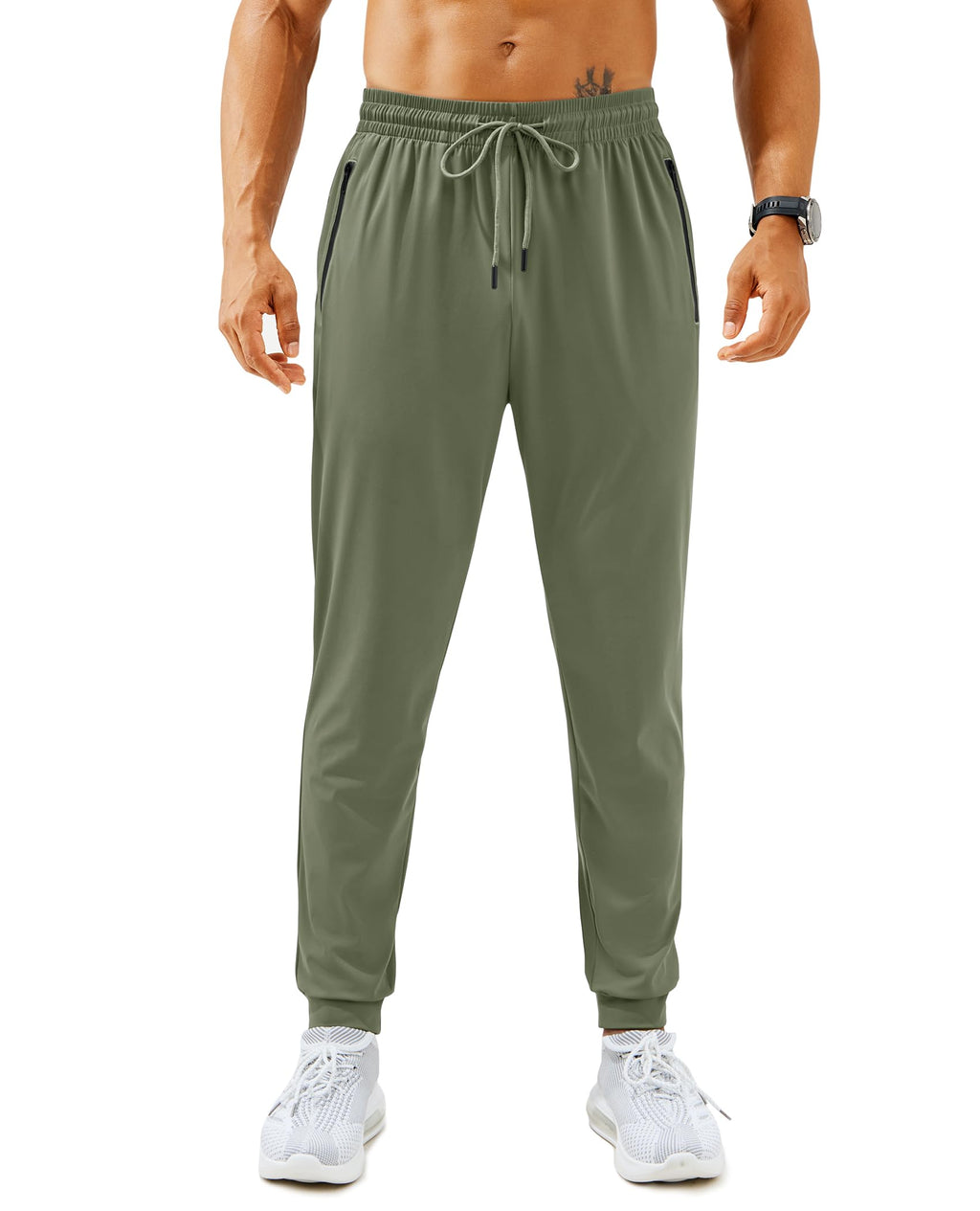 Men’s Lightweight Athletic Joggers with Zipper Pockets