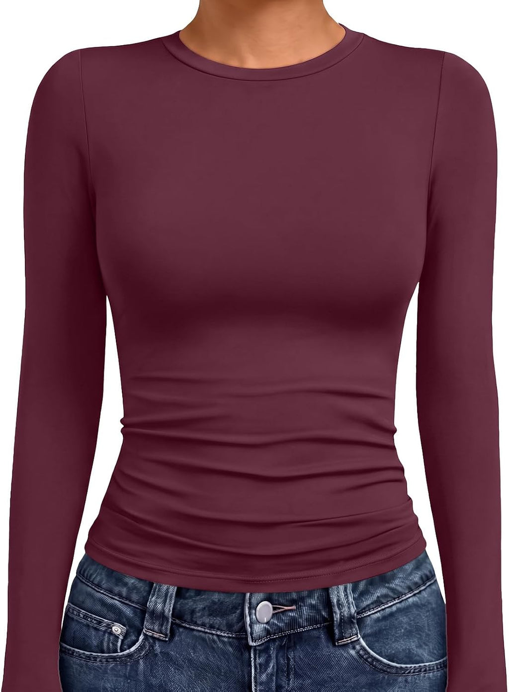 AUTOMET Women’s Fitted Long Sleeve Crewneck Top
