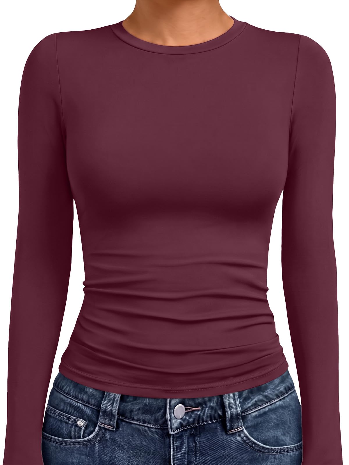 AUTOMET Women’s Fitted Long Sleeve Crewneck Top