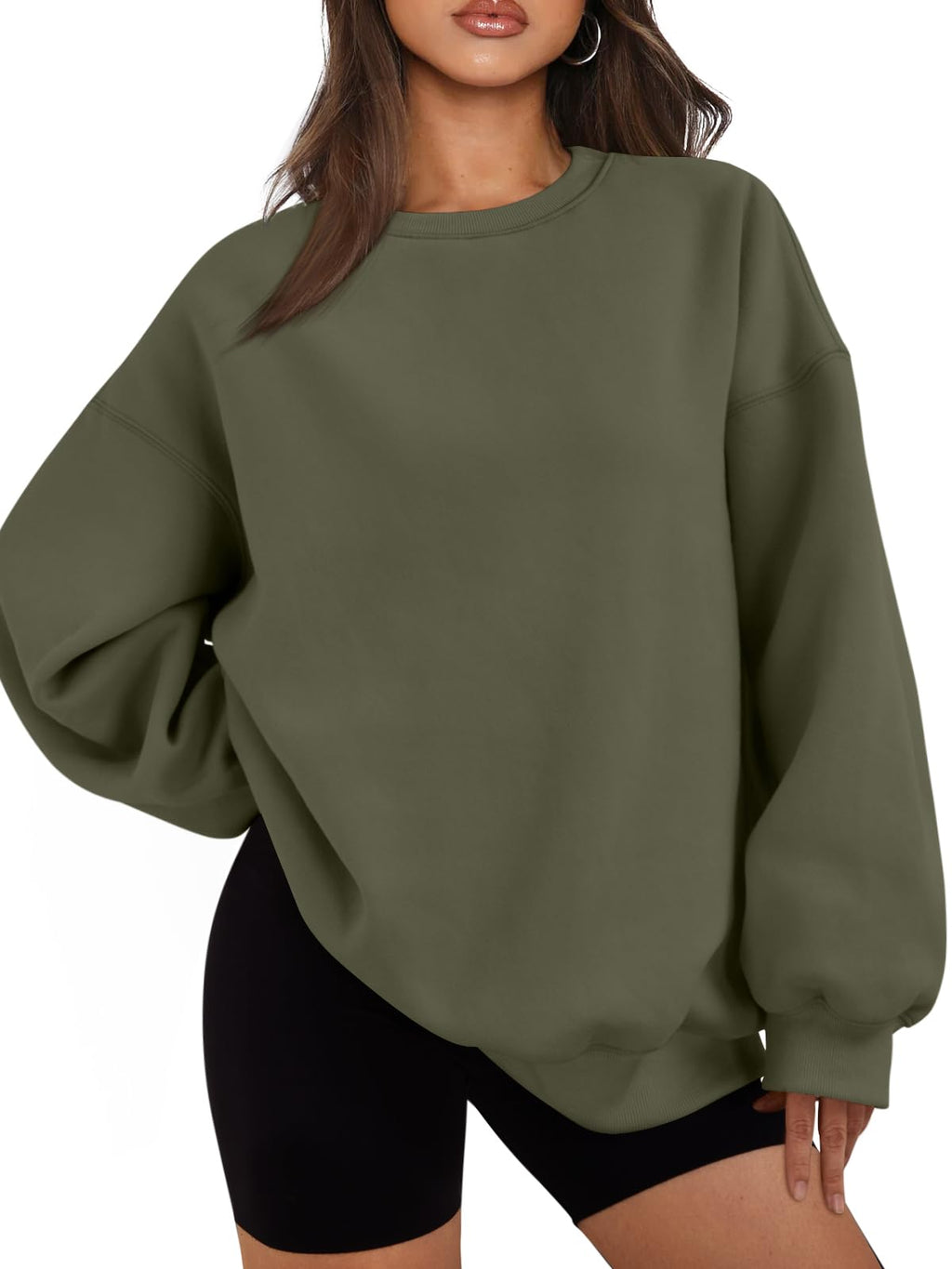 EFAN Women’s Oversized Fleece-Lined Crewneck Sweatshirt