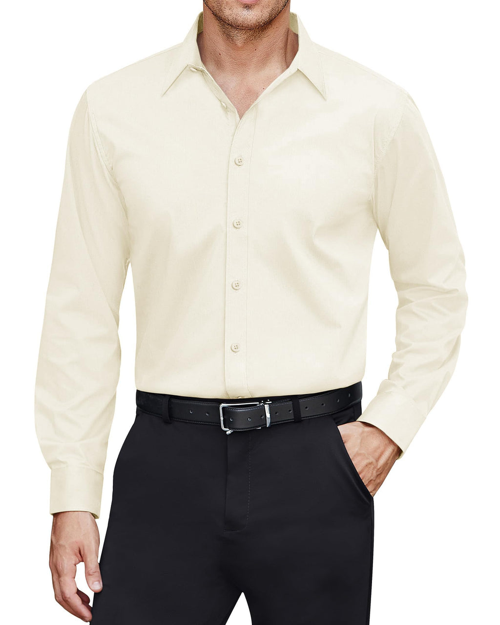 J.VER Men’s Stain Shield Long Sleeve Stretch Dress Shirt