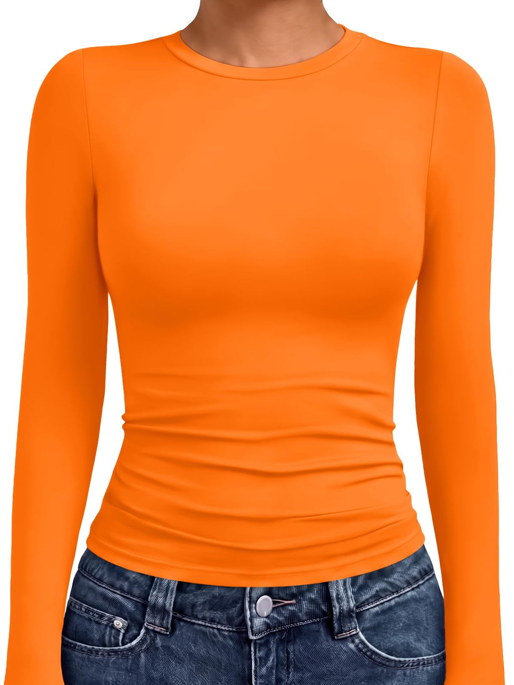 AUTOMET Women’s Fitted Long Sleeve Crewneck Top
