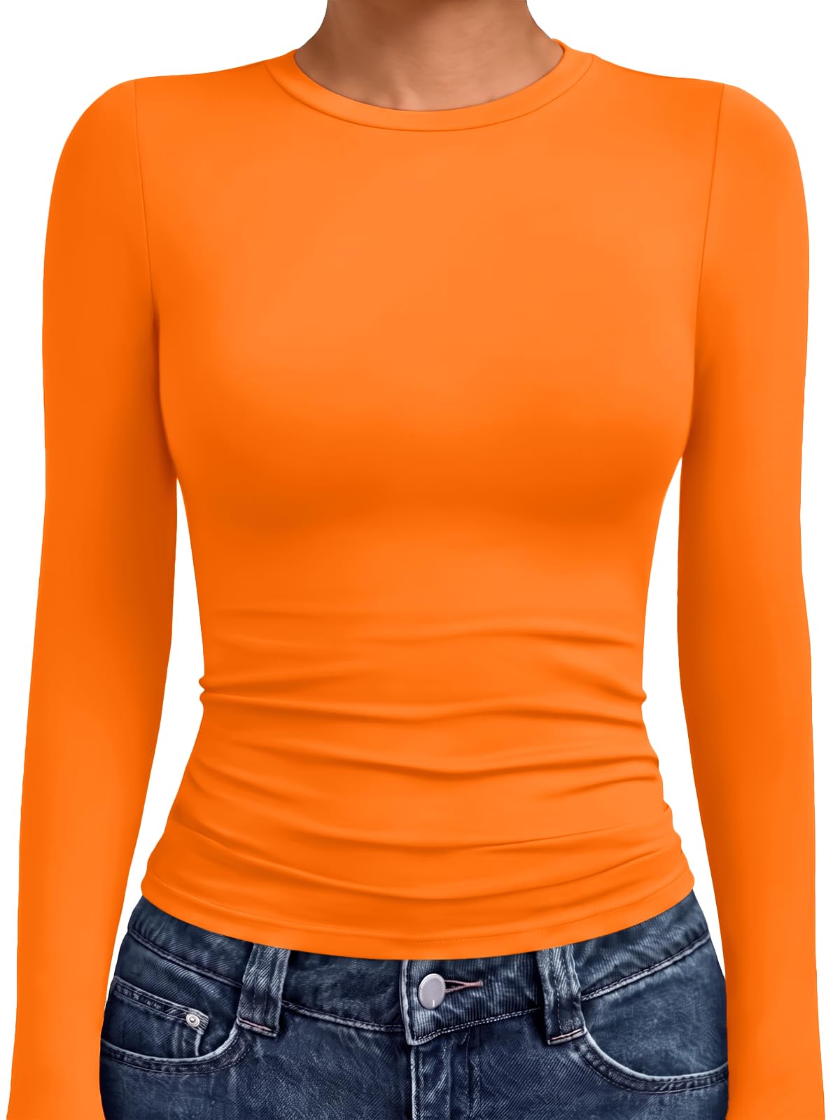 AUTOMET Women’s Fitted Long Sleeve Crewneck Top