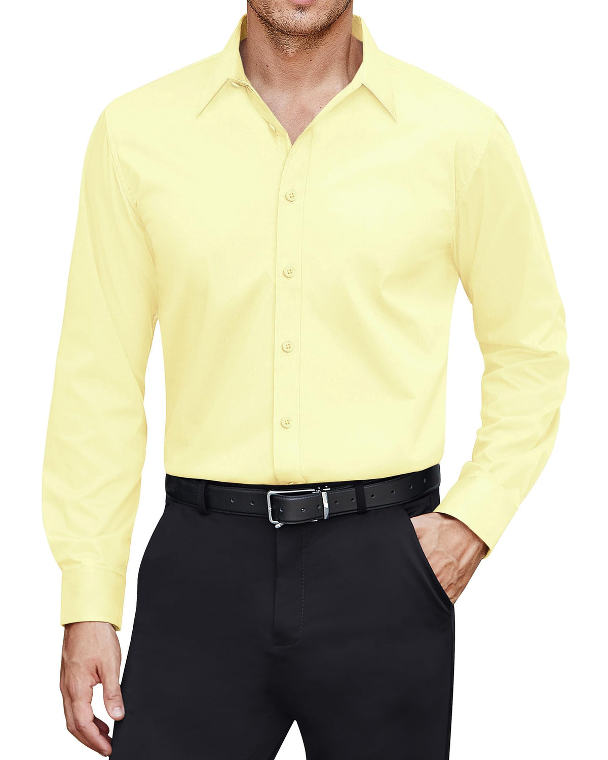 J.VER Men’s Stain Shield Long Sleeve Stretch Dress Shirt