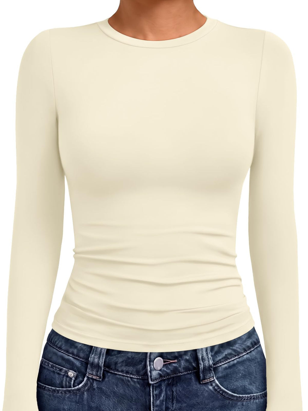 AUTOMET Women’s Fitted Long Sleeve Crewneck Top
